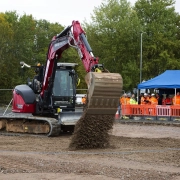 Autonomous excavator building a car park at Manchester Airport.