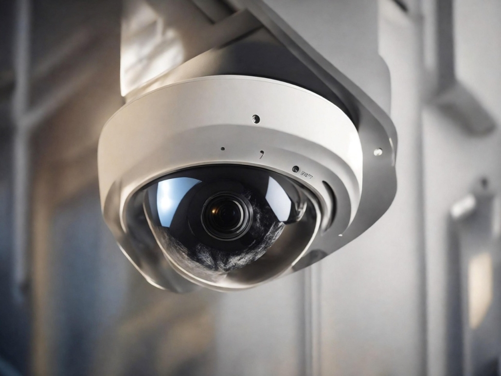 Security camera monitoring a construction site for safety and theft prevention