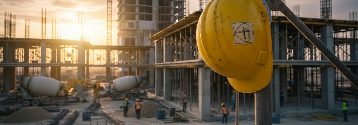 Gig economy workers with smartphones, government building silhouette.