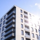 Modern student accommodation building exterior.