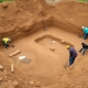 Archaeological dig at a housing development site.