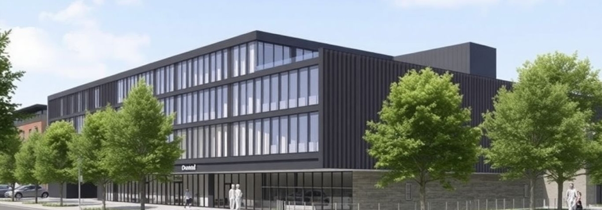 Modern architectural rendering of the Dunard Centre, Edinburgh.