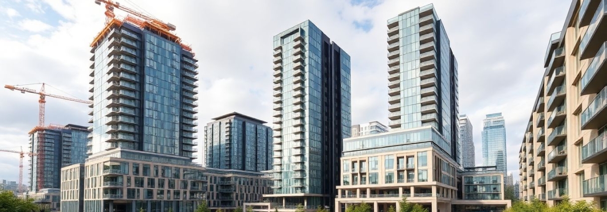 Modern Bayswater mixed-use development with cranes and buildings.