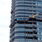 Barclays Canary Wharf headquarters undergoing major renovation.