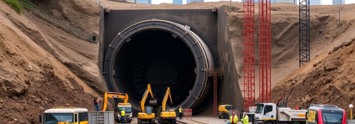 HS2 tunnel boring machine at Euston, London.