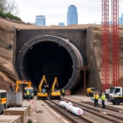 HS2 tunnel boring machine at Euston, London.