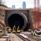 HS2 tunnel boring machine at Euston, London.